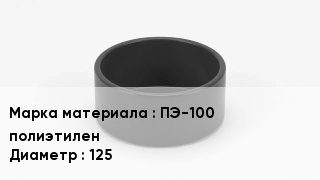 Заглушка полиэтиленовая ПЭ-100 полиэтилен D=125